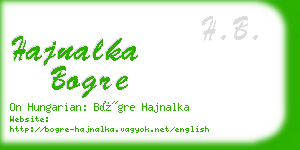 hajnalka bogre business card